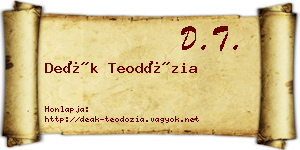 Deák Teodózia névjegykártya